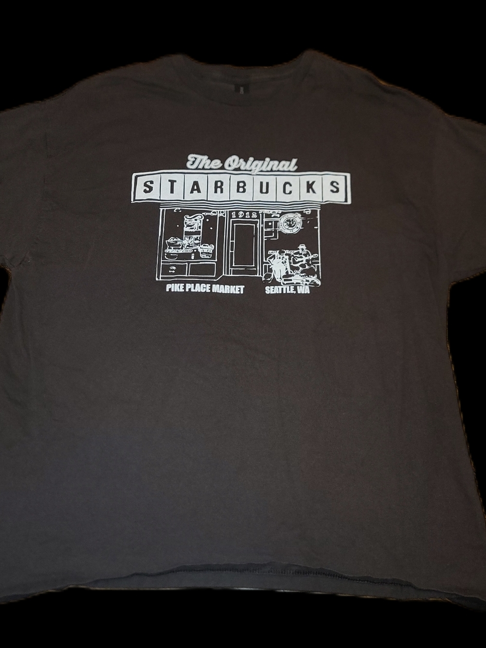 Starbucks Pike Place Market Seattle, WA Graphic Tee Brown XL